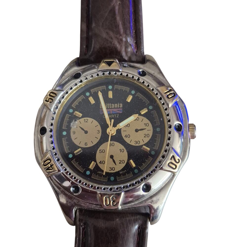Brittania Mens Watch Quartz Japan Movement Stylish‎ Unusual Affordable Luxury